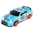 Blue 1:24 RC drift car toy with orange wheels and relly graphics from Tafeen Toys