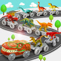 Colorful dinosaur toy cars on a winding track, kids dinosaur toys by Tafeen Toys