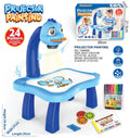 Projector painting table set for kids with blue animal projector, markers, and drawing book from Tafeen Toys.