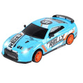 Blue toy race car with orange wheels and sporty decals from Tafeen Toys