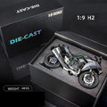1:9 scale die-cast motorcycle model in gift box, Tafeen Toys collectible, 465g weight