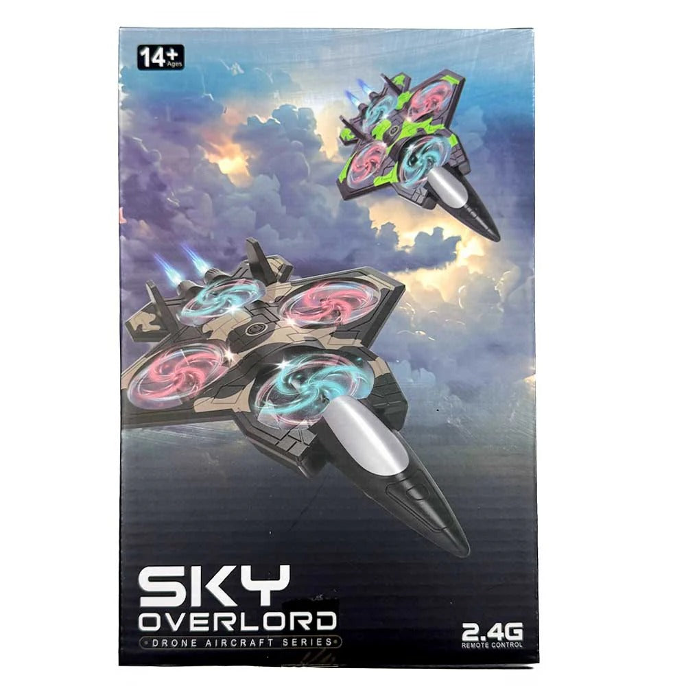 Sky Overlord Cyclone Stunt Jet – 2.4GHz RC, LED Lights, 360° Tricks